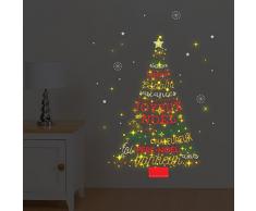 Walplus COM-WS4027 Francés Frase Ãrbol de Navidad / WS3036 Luna y Estrellas Brillo, Vinilo, Multicolor, 24 X 35 X 20Cm