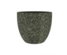 Artevasi HÃ©stia Maceta Decorativa, Textura compleja, cerÃ¡mica Hecha a Mano, Verde Oliva, 17 cm