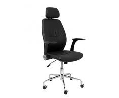 Piqueras Y Crespo (PIQU7) Silla Huelves similpiel Negro con cabecero Oficina, Talla Unica
