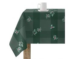 BELUM | Mantel Navidad 100x140 cm 100% algodón resinado Antimanchas (Tacto no plastificado) Modelo Green Christmas 1