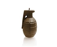 Candellana Hecho a Mano Grenade Vela de Regalo - Divertida - Vela Decorativa - Decoración del Hogar - Regalos para Amigos - Mecha de Algodón - Tiempo de Quemado 12h - Vela Brown
