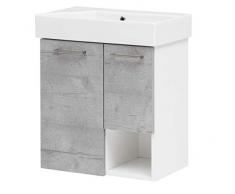 Schildmeyer Samu Lavabo 147755, Blanco Brillante/Gris Piedra, 55 x 64,5 x 33 cm