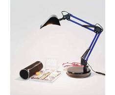 Excavadora Lámpara de escritorio niños azul metal negro 400lm lámpara de mesa móvil LED habitación de los niños