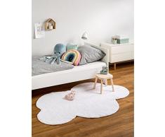 Benuta Alfombra Infantil (Bambini Cloud | Alfombra para de Juego y habitación de los Niños, algodón, Blanco, 120x160 cm