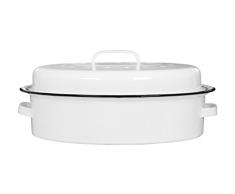 Premier Housewares Tostador Ovalado autohilvanado, Esmalte Blanco, Carbono, 27 x 37 x 10 cm