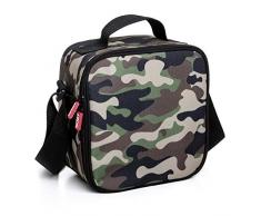 Tatay Camouflage Bolsa tÃ©rmica Porta Alimentos con tapers, Verde, MarrÃ³n y Negro, Mediano