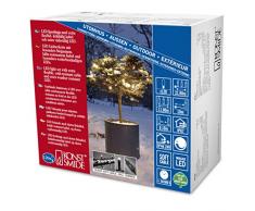 Konstsmide 6622-117 - Guirnalda luminosa micro led (con aislamiento, temporizador de 9 horas, 120 diodos de luz banca cálida, transformador exterior de 24 V, cable suave negro)