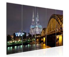 Imagen de Colonia de pared 200 x 80 cm â Lienzo de lienzo XXL formato pared imágenes de salón decoración de impresiones de arte marrón 5 piezas â Fabricado en Alemania â listo para colgar 605055a