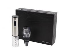 Cofan Syrah Cata Vino y Sacacorchos Electric, Acero, Negro, 8 x 23 cm