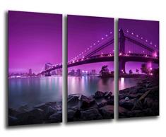 Poster FotogrÃ¡fico Puente Ciudad Noche TamaÃ±o total: 97 x 62 cm XXL