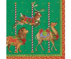 Caspari Entertaining con servilletas de Papel Merry Go Round, Verde, Pack de 20, 20Â Piezas