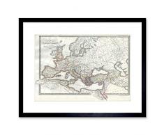 Wee Blue Coo Map 1850 F12X007 - Cuadro artÃstico con Marco Antiguo Imperio Romano