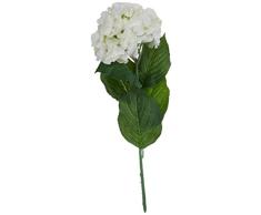 BETTER & BEST Q B&B Q BETTER & BEST Flor de Hortensia Artificial Grande, Tela y Plástico, Blanco, 56x18x18 cm