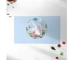 Oedim Alfombra Infantil Unicornio Fondo Azul para Habitaciones PVC | 95 x 165 cm | Moqueta PVC | Suelo vinÃ­lico | DecoraciÃ³n del Hogar | Suelo Sintasol | Suelo de ProtecciÃ³n Infantil |