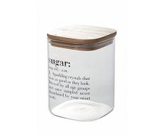 Villa dEste Home Tivoli Victionary Sugar - Tarro de cristal con tapa de bambÃº de 1 l, capacidad de 1 l, medidas p. 10 x h 14,5 cm