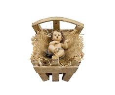 REGALOS LLUNA NIÃO JESÃS EN Cuna DE Madera (16,5, Natural, 15_cm