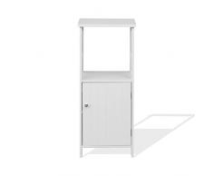 Rebecca Mobili Armario para Baño, Armario de Cocina, 1 Estante, 1 Puerta, MDF, Blanco, Moderno, Compacto e Higiénico - Medidas: 92 × 40 × 30 cm (A x AN x FON) - Art. RE6680