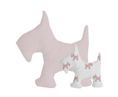 13 Casa Cojín, 50 x 50 x 30 h cm Rosa, algodón, Blanco, 45.5 x 48 x 60 cm