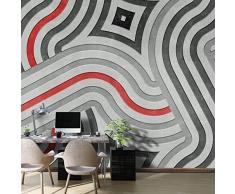 Wall81Â Soft Shapes Papel de Pintado, Celulosa y Fibra Textil ecolÃ³gicas, Gris, Rojo, Negro, Talla s-cm 285Â x 300Â H