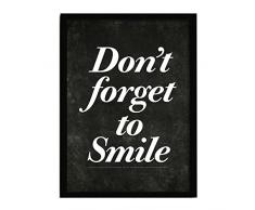 SuperStudio LO+DEMODA HCN2132-87 - Cuadro con Marco, diseño Dont Forget to Smile, 33 x 43 cm