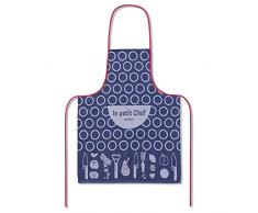 Opinel Delantal de Cocina para NiÃ±os, AlgodÃ³n, Azul/Rojo, 53x69 cm