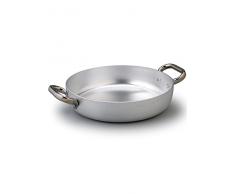 Pentole Agnelli，Aluminio Profesional 3Mm. Provence Outillage - Sartén de inducción (2 Asas, 32 x 32 x 6,5 cm), Color Plateado