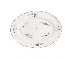 Villeroy & Boch Vieux Luxembourg Fuente Ovalada, 36 cm, Porcelana Premium, Blanco/Azul
