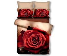 Decoking Premium 01363Â Ropa De Cama 155Â X 220Â Cm, Con 1Â Funda De Almohada De 80Â X 80Â Beige 3D Microfibra, Color Rojo Burdeos Vino Rojo BorgoÃ±a Burgundy MarrÃ³n Chocolate Brown Chocolate Dinah