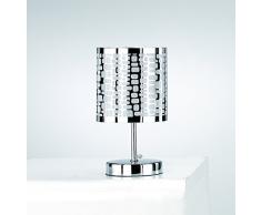 onliÂ âÂ LÃ¡mpara de mesa Maya. diÃ¡metro 12,5Â cm Altura 22Â cm. Tipo de casquillo 1Â luz E14. Lume de mesa/escritorio lÃ¡mparas estilo moderno de metal brillante cromado perforado con revestimiento interior