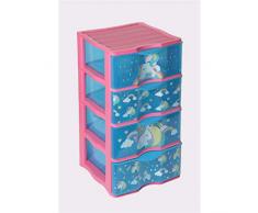 DRW Cajonera 4 cajones PVC 40x38x64 cm (Unicornio)