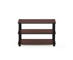 Furinno Zapatero de 3 Niveles de Tubos, Color Negro y Espresso, 13080EX/BK, Dark Cherry and Black, 3-Tier Single