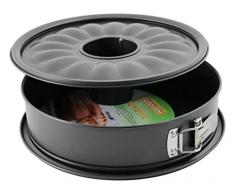 Guardini, Gardenia, Molde para Tarta Desmontable con Doble Fondo y Bandeja Recolectora, 28 cm. Material: Acero con Revestimiento Antiadherente, Color Negro.
