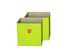 Phönix 817301GR Caja StorIt en el Conjunto de 2 para estantería Caro, 34 x 34 cm, Kiwi