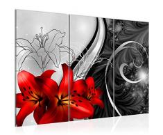 Runa Art 208431c - Cuadro de Pared (120 x 80 cm, Lienzo de Fieltro, tamaÃ±o XXL, 3 Piezas, Fabricado en Alemania, Listo para Colgar), diseÃ±o de Flores y Lirios