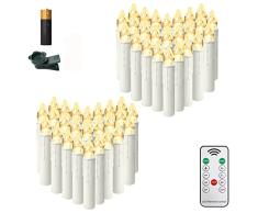 HENGMEI 50 velas LED de Navidad inalÃ¡mbricas con mando a distancia y baterÃ­a para Ã¡rbol de Navidad, luz blanca cÃ¡lida, sin llama para Ã¡rbol de Navidad, bodas, fiestas