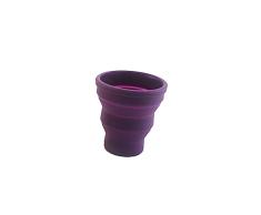 QLLQ Taza de viaje portÃ¡til plegable de silicona sin tapa portÃ¡til plegable de silicona para acampar vaso extensible (morado)