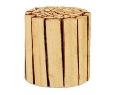Relaxdays Taburete de Madera, macetas, Soporte para Flores, Altura 20,5 x 20 cm, Color Natural, Naturaleza