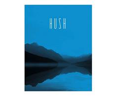 Komar Wandbild Von Word Lake Hush Blue | Poster, Bild, Wohnzimmer, Schlafzimmer, Dekoration, Kunstdruck | ohne Rahmen | P088C-40x50 fotomural, Blau, WeiÃ, Schwarz