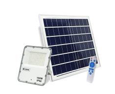 M Ledme - Foco Proyector Led Solar Venecia 100W con mando a distancia (pilas no incluidas), IP66 Regulable, 4500 Lumen, Color Luz frÃ­a (6000k), IluminaciÃ³n exterior, De uso para jardÃ­n, patios