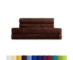 Eiffel Textile Juegos de Toallas Calidad Rizo 400 gr, AlgodÃ³n Egipcio 100%, MarrÃ³n, 2 Lavabo 2 Ducha, 4 Unidades