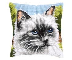 Vervaco - Cojín de punto de cruz, diseño de gato siamés, multicolor