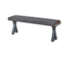Stella Trading Moderno de Prato con Aspecto de Alpine Lodge â cómodo Banco en imitación de Piel para tu salón y Comedor, Gris, 166 x 51 x 41 cm
