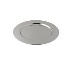 axentia - Plato Decorativo, Color Plateado, Acero Inoxidable, Plata, 33 x 33 x 1 cm