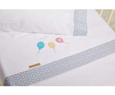Burrito Blanco | SÃ¡banas Franela Cuna Bordadas 512 | para Maxicuna de 70 cm (+ Medidas Disponibles) | SÃ¡banas bebÃ©