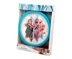 Disney Frozen 2 Pared Relojes de Chimenea Decoración del hogar Unisex Adulto, Multicolor (Multicolor), única