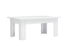 vidaXL Mesa Baja Blanca Brillante de 100 x 60 x 42 cm