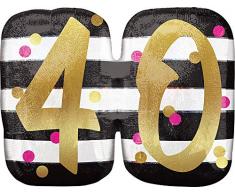 Anagram International 3716801 Milestone 40 - Globo para fiestas (63,5 cm), color rosa y dorado