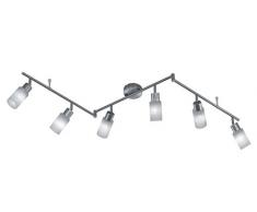 Trio 871410607 - Barra de focos con 6 luces, iluminación de interior, LED, E14, 4 W, 310 lm, 3000 K
