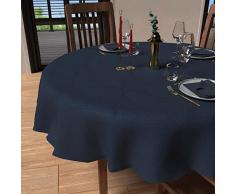 Soleil docre, Luxury - Mantel Redondo Antimanchas (180 cm), Color Azul