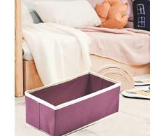 HOUSE COLLECTION Caja de almacenamiento de 28 x 14 x 11 cm, plegable para cajones, organizadores de ropa Ãntima cajas para calcetines, sujetadores, pañuelos (rojo)
